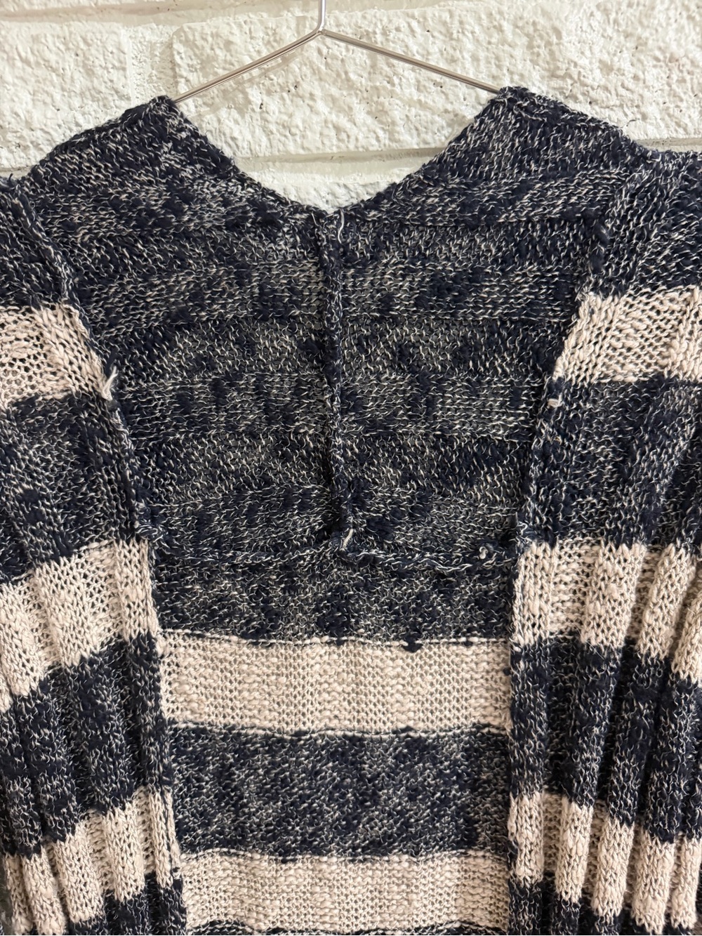 Free People Free Spirit Navy and Cream Striped Long Cardigan - Picture 5 of 5